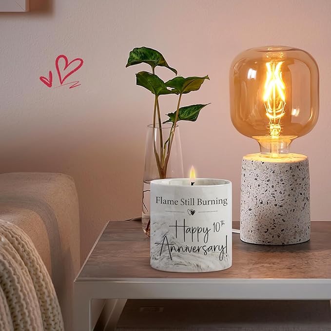 10th Anniversary Candle 10th Anniversary Present for Him Her Wife