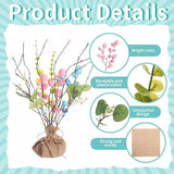 12 Set Easter Egg Tree Decor DIY Easter Table Decoration 12'' Pastel