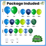 Blue Green Balloon Arch Kit Dinosaur Balloon Garland Kit with Fruit