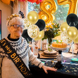 6 Set Balloon Centerpieces for Table Black Gold Balloon Stand Kit