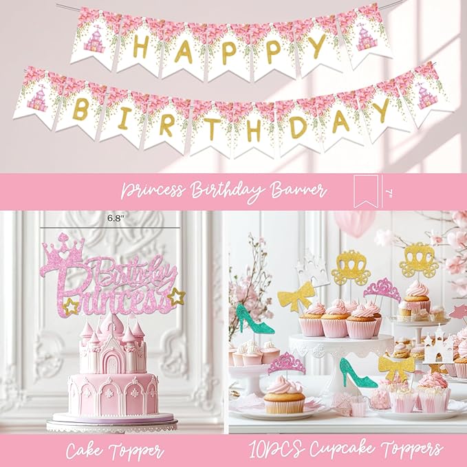 Princess Birthday Party Decorations Pink Princess Birthday Backdrop