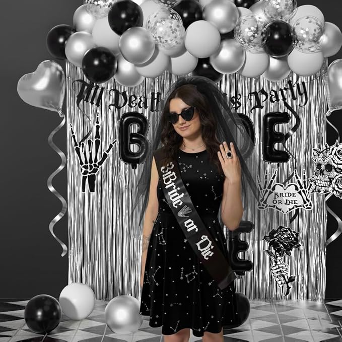 Bride or Die Bachelorette Party Decorations 100pcs with Till Death