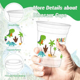 50Pcs Dinosaur Cups 12oz Dinosaur Party Cups Dino Theme Clear