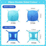 LightBlue and Blue Square Foil Balloons 25 Pcs Metallic LightBlue and