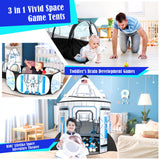 3pc Kids Play Tent for Girls with Ball Pit, Crawl Tunnel, Princess