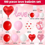 Valentines Day Balloon Arch Garland Kit Red Pink White Heart Shaped