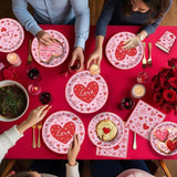 140Pcs Red Valentine's Day Party Decorations Envelope Heart Plates