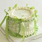 12 PCS Green Bow Cake Topper Coquette Ribbons Bows Cake for Decorating