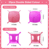 DustyPink and HotPink Square Foil Balloons 25 Pcs Metallic DustyPink