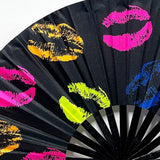 Folding Fan UV Glow Rave Bamboo Hand Fan Carnival Decoration Dancing