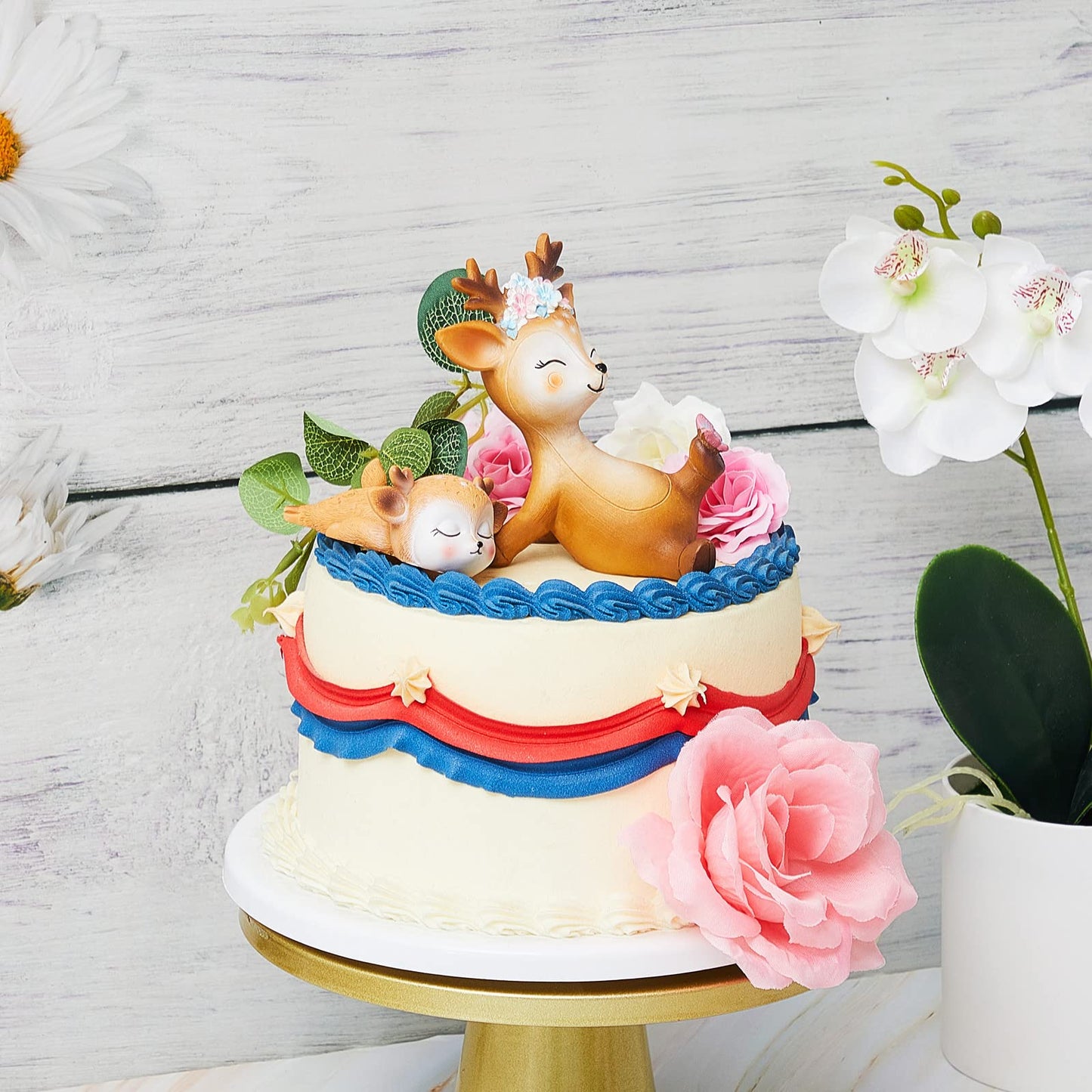 Taiyin Oh Baby Cake Toppers for Baby Shower Cute Deer Cake Toppers