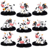 9 Pcs Cow Honeycomb Centerpieces Farm Animals Cow Table Topper