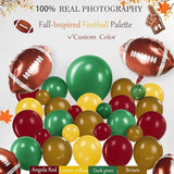 Football Party Decorations with Ruby red Green Brown Balloon Garland