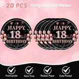62Pcs 18th Birthday Decorations for Girls Her Rose Gold Birthday
