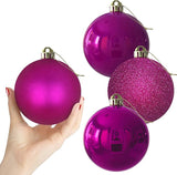 Fuchsia 4.0" X Large Christmas Balls - Christmas Tree Decoration