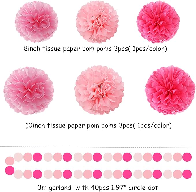 Galentines Valentines Day Hot Pink Party Decorations 23pcs Girl