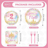 96Pcs Princess 2nd Birthday Party Decorations for Girls A Little