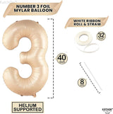 KatchOn, Giant, Number 3 Balloon Caramel - 40 Inch | Number Three