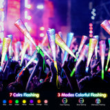 SHQDD 200PCS Glow Fiber Optic Sticks, LED Light Wands, Glow in The