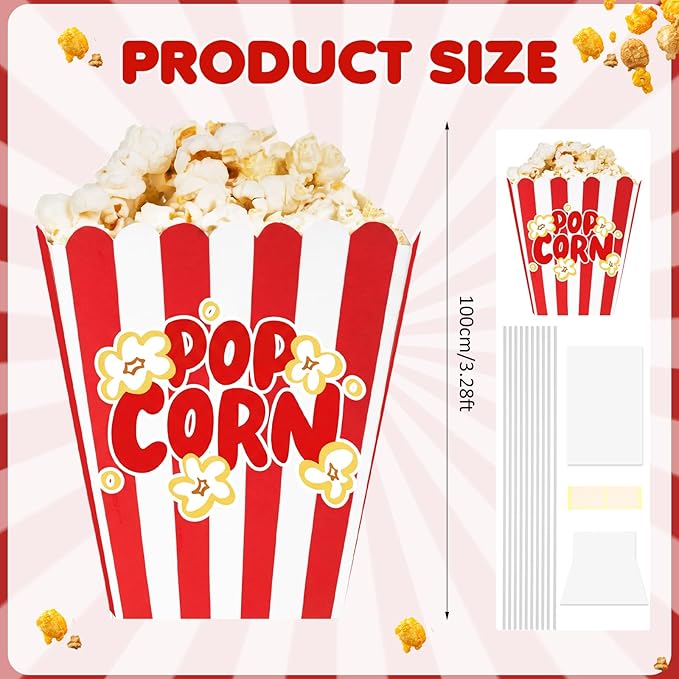 3.3 ft Giant Popcorn Box Cardboard Stand Movie Theme Party