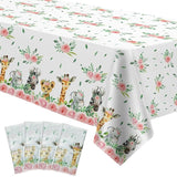 Safari Tablecloth for Girls Disposable Jungle Party Tablecover