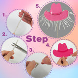 Cowgirl Cake Topper Hot Pink Cake Decoration Shiny Cowgirl Hat Disco