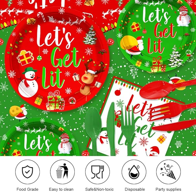 194 Pcs Christmas Party Supplies Decorations Friendsmas Christmas