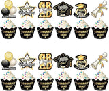 Graduation Decorations Class of 2025 Black Gold Themed Congrats Grad