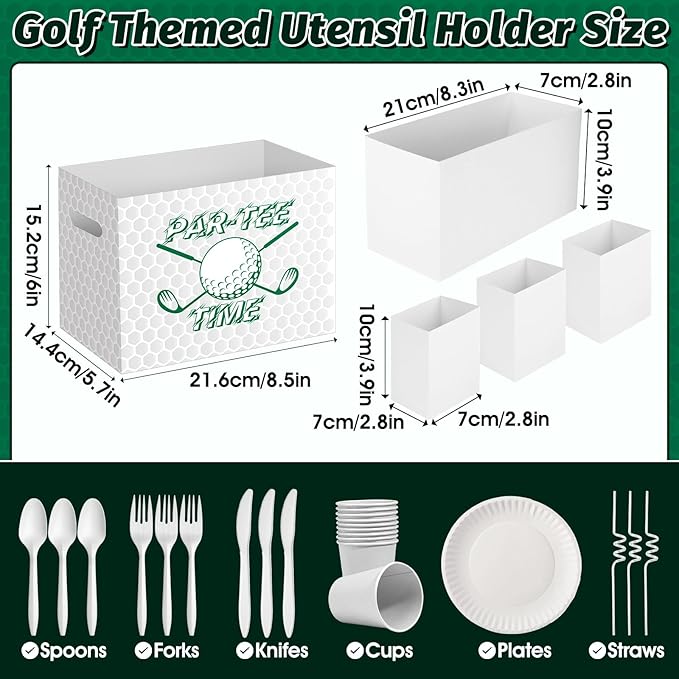 2PCS Golf Utensil Holder Paper Utensil Caddy for Golf Party
