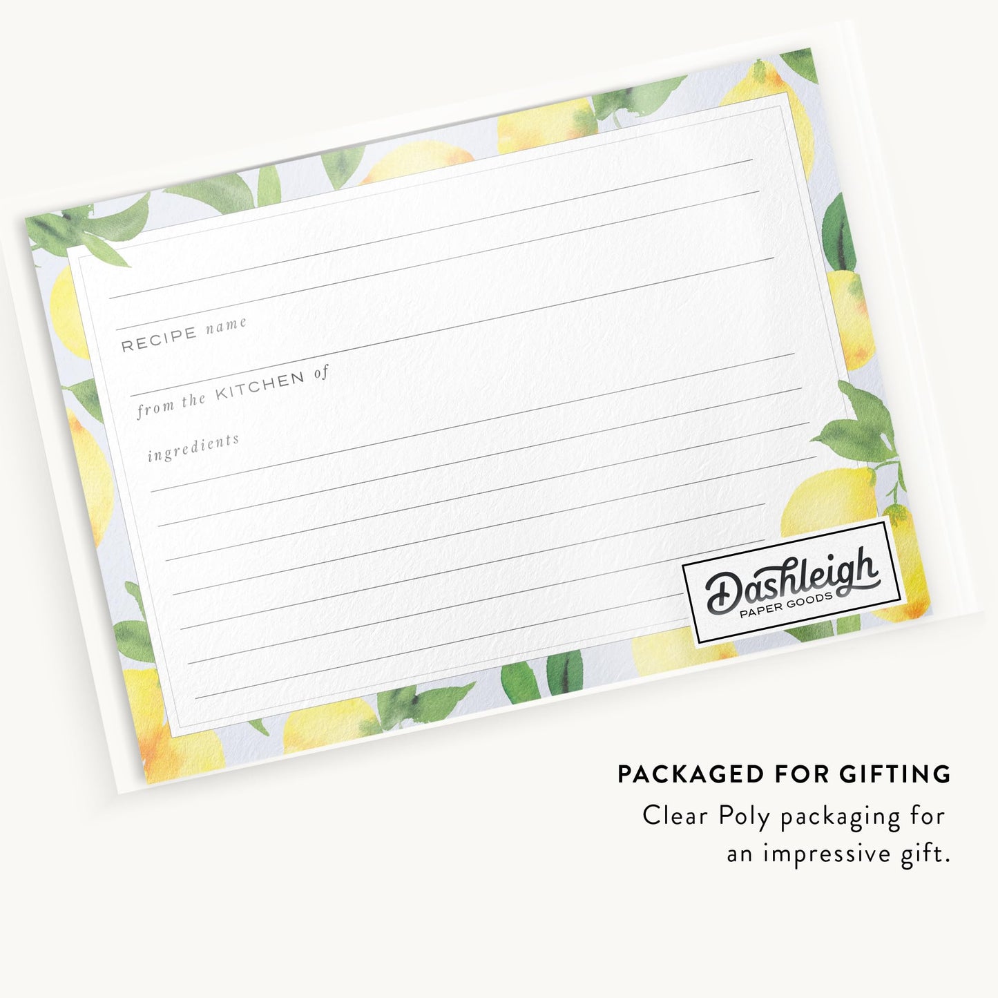 Dashleigh Lemon Recipe Cards 4x6 Double Sided, 50 Bright Citrus