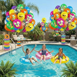 Rainbow Summer Balloons,12 Inch Hot Pink Orange Blue Green Rainbow