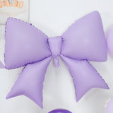 Purple Bow Birthday Decorations, Purple Happy Birthday Banner with