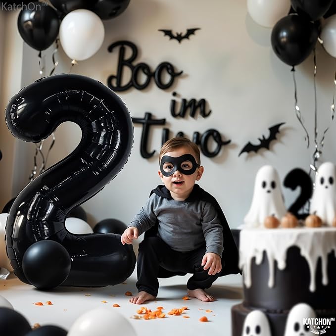 KatchOn Giant Black Number 2 Balloon - 40 Inch | Black 2 Balloon