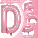 Pastel Pink D Letter Balloon, 40 Inch Giant Light Pink Mylar Foil