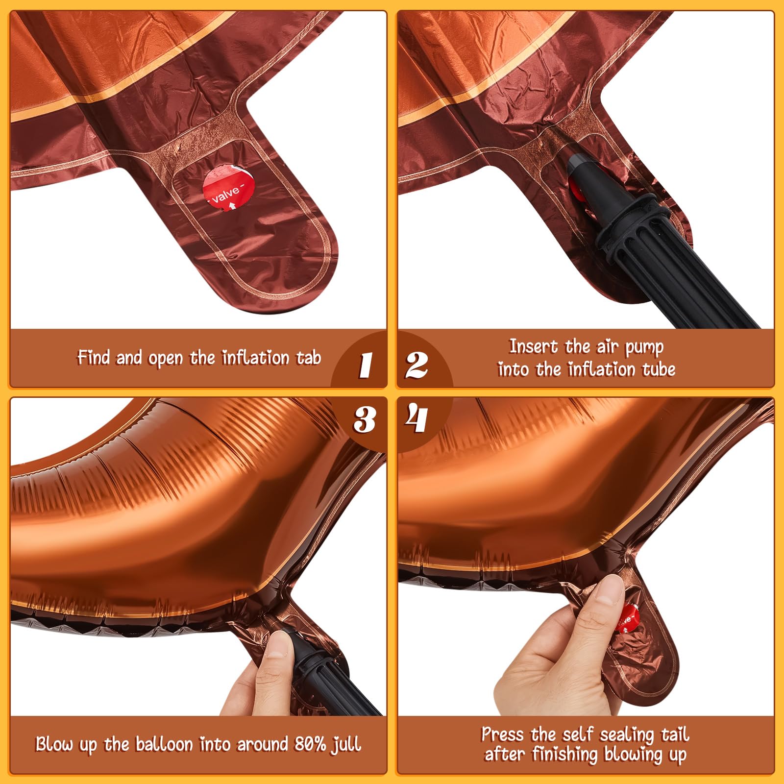Wettarn 6 Pcs Cowboy Boot Balloons Bulk 25.6 Inch Large Cowgirl Rodeo