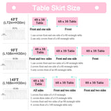 6ft Black Table Skirt for Birthday Party Ruffle Tutu Table Skirt Tulle