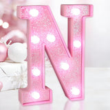 Pink Light Up Letters, LED Marquee Letters for Table, Small Glitter #4