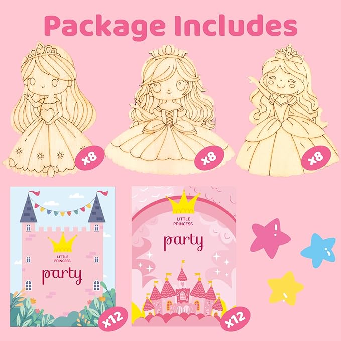 24 PCS Princess Party Favors Princess Birthday Party Supplies