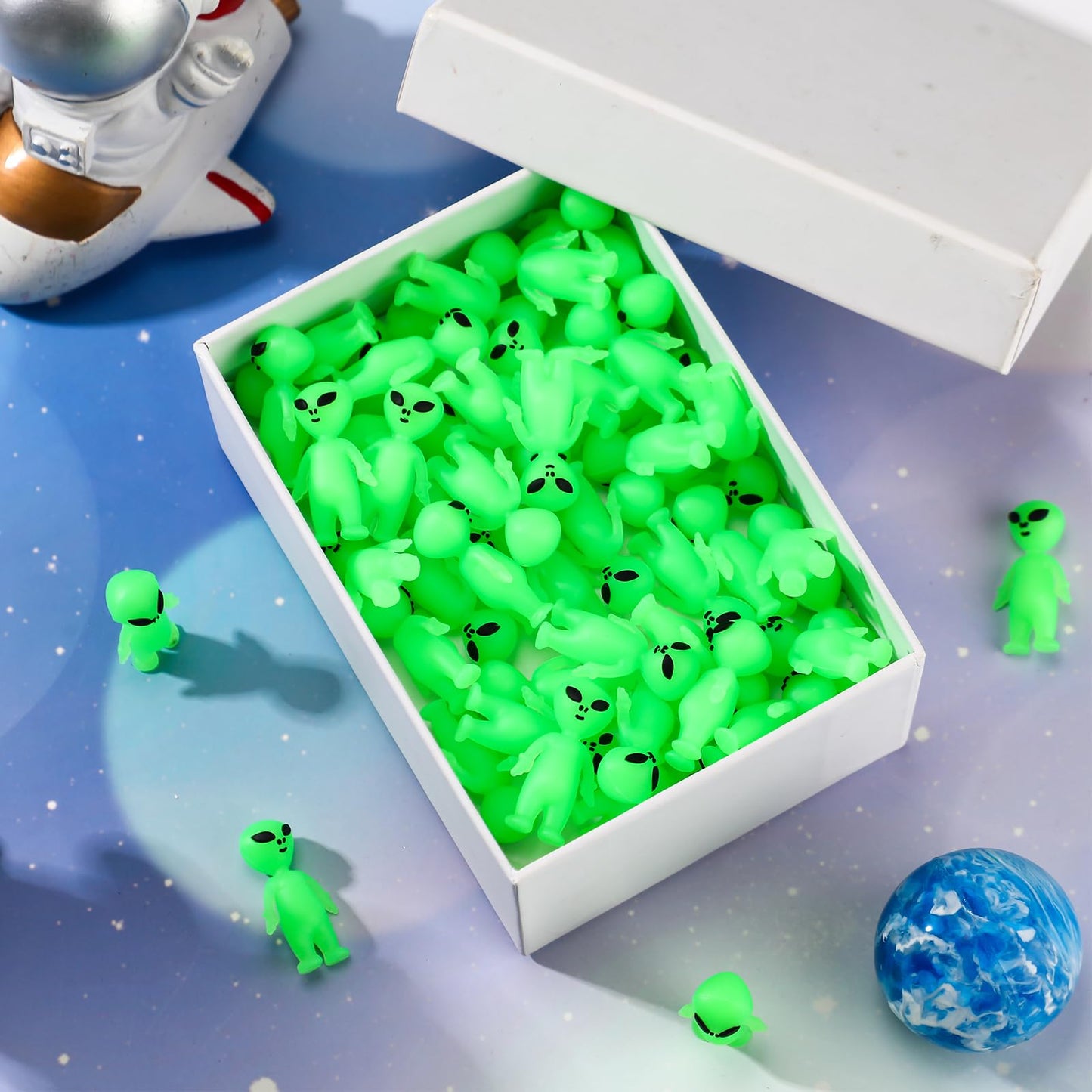 120 Pcs Mini Alien Figures Glow in The Dark Small Little