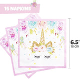 oneBest Unicorn Plates and Napkins 16 Serves