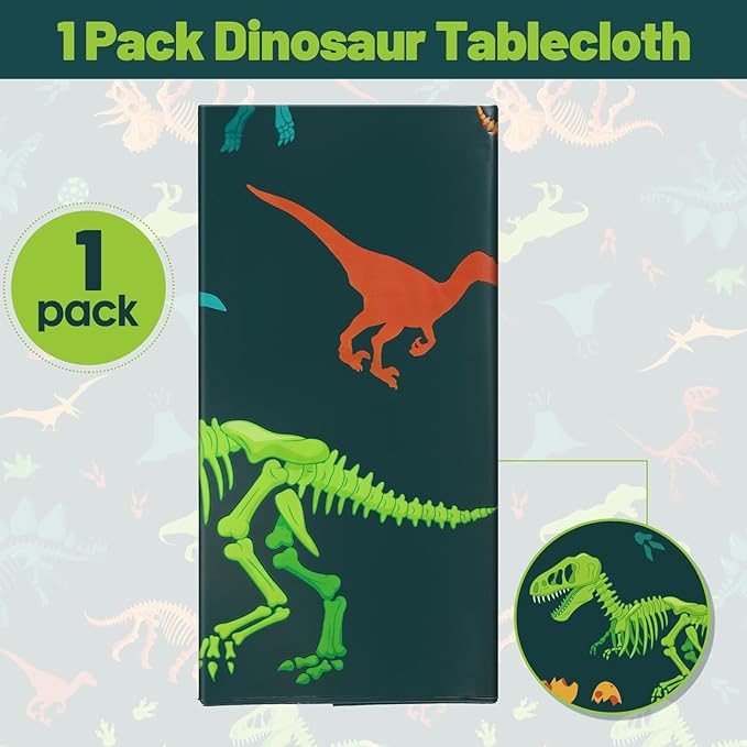 Tudomro 1 Pcs Dinosaur Plastic Party Tablecloth Dinosaur Birthday