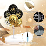 4 Set Black Gold Balloon Stand Kit for Birthday Decorations for 60th