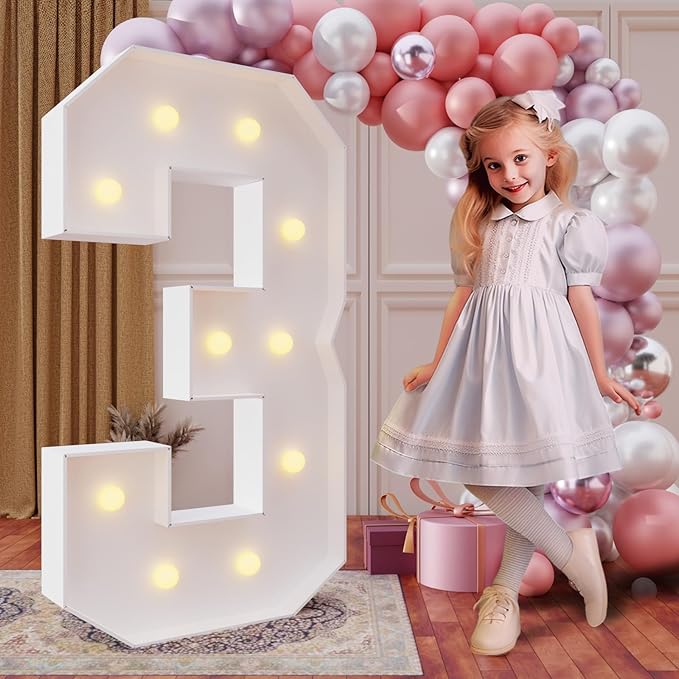 imprsv 4FT Marquee Numbers,DIY Light Up Numbers for 30th Birthday