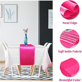 MASHAN 8Pack Disposable Plastic Party Tablecloths & Satin Table