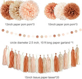 AOBKIAT Boho Wedding Decorations Set,28 PCS Dusty Brown Tissue Paper