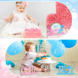 6 Pcs Baby Gender Reveal Table Wooden Decorations Blue and Pink