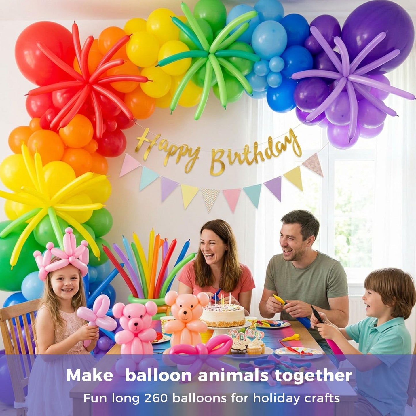 LovesTown 260 Balloons for Twisting Animal Balloons, 150 PCS Assorted