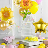 BIEUFBJI Yellow Sunflower Birthday Balloons Aluminum Foil Sunflower