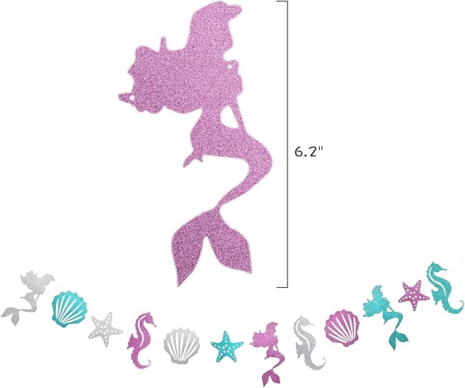 Mermaid Birthday Decorations for Girls Women 29pcs Party Supplies
