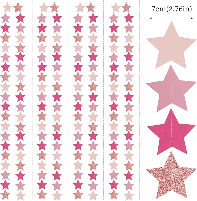 Hot Pink Rose Gold Party Decorations Garland 62ft Twinkle Little